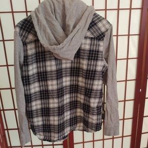 Tops - Plaid Flannel Hoodie Tops - Plaid Flannel Hoodie